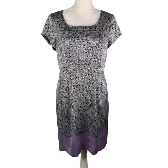 The Limited  Dress Black Purple 8 Cap Sleeves Square Neck New - Picture 1 of 11